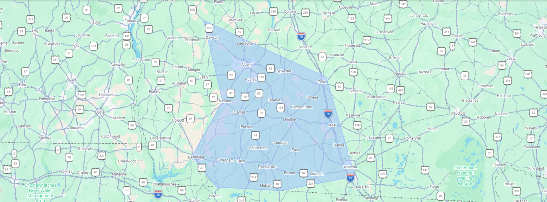Acre Maker Service Area Map