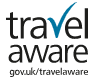 The logo for travel aware govuk / travelaware
