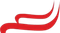 A red swirl on a white background.