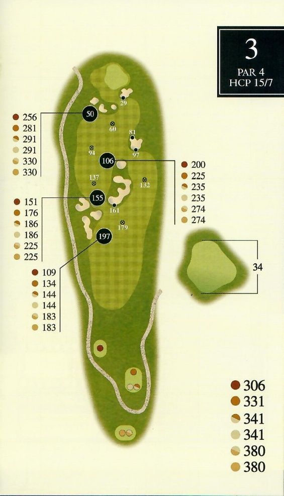 Golf course hole map labeled
