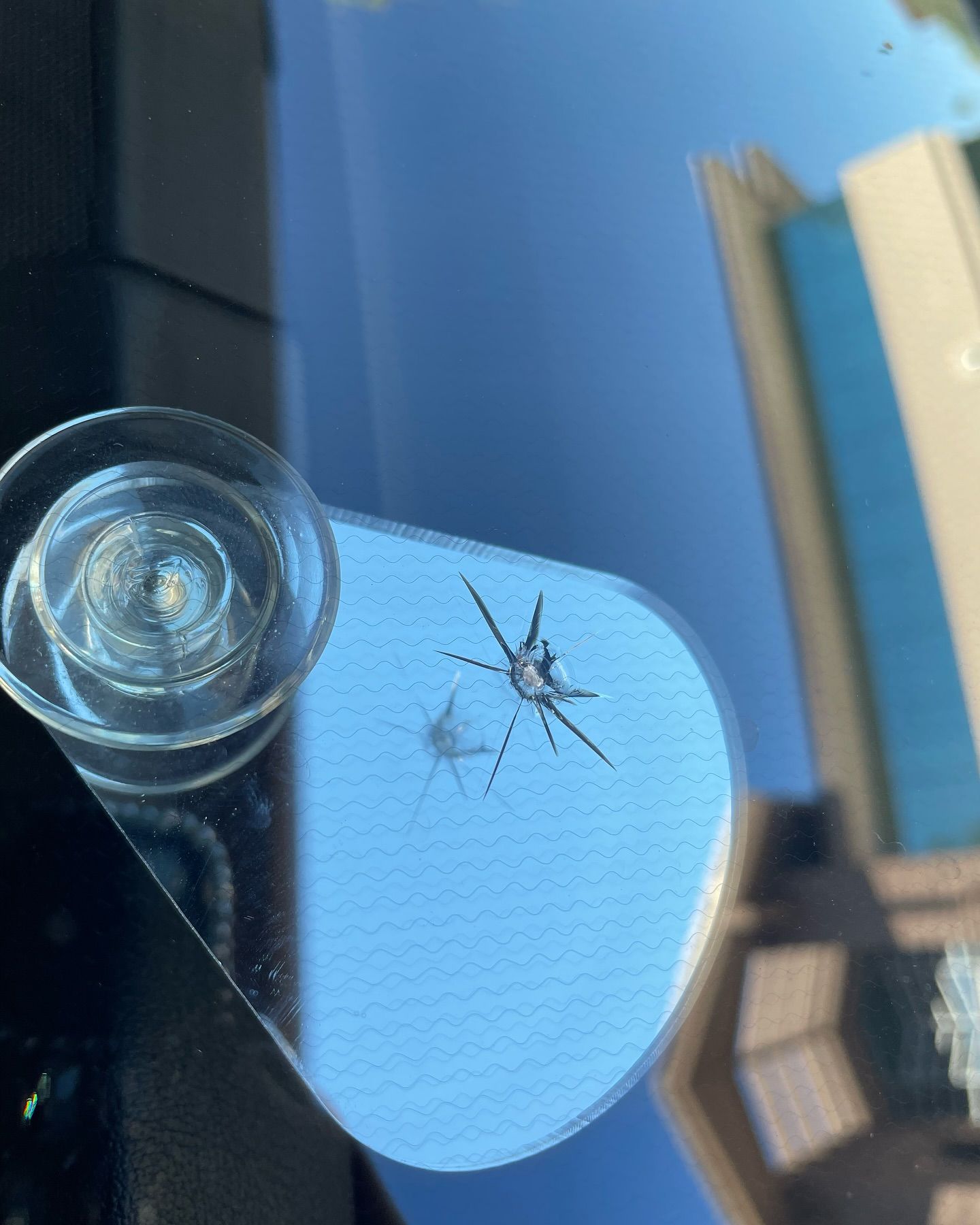 Before windshield chip repair in Chandler, AZ