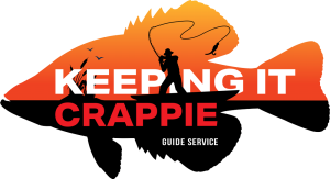 A logo for Keeping It Crappie Guide Service Fishing Charter in Lake Dardanelle Arkansas