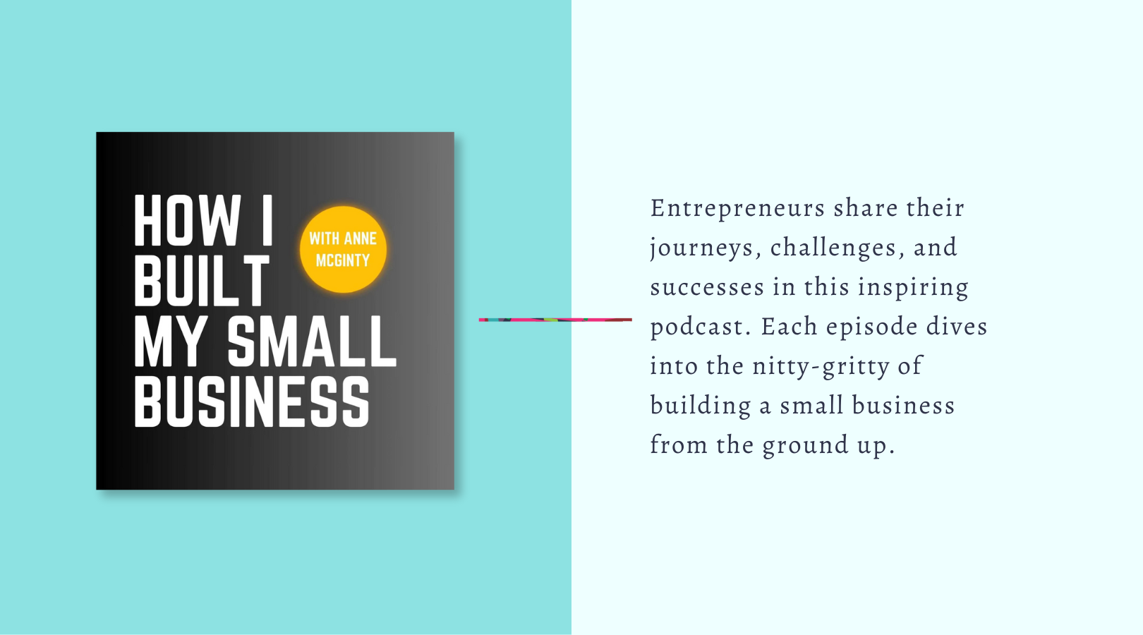 A poster that says how i built my small business