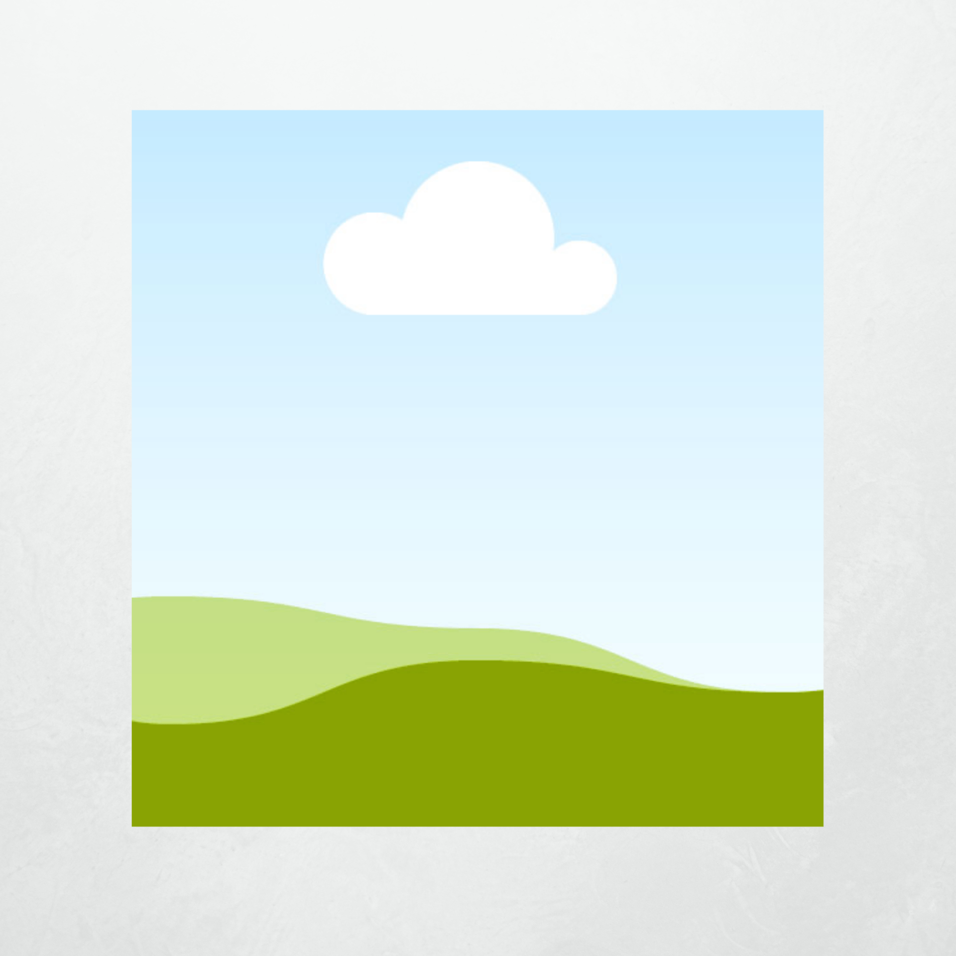 A picture of a landscape with a cloud in the sky