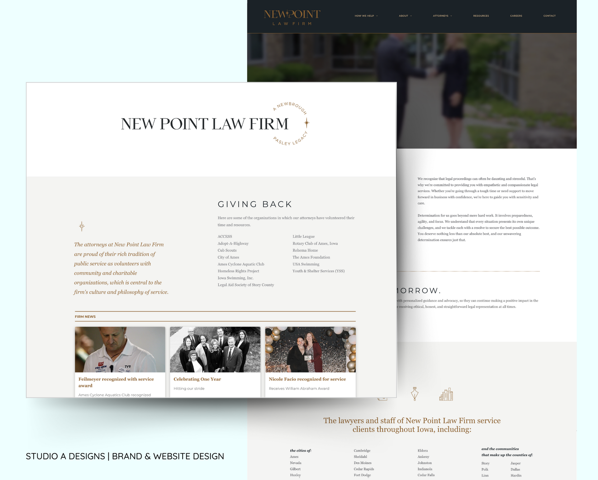 A website for a company called new event & firm