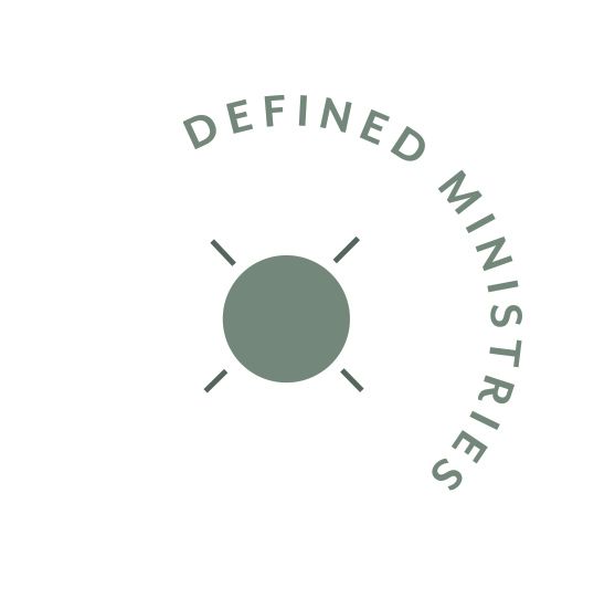 A logo for a church called defined ministries