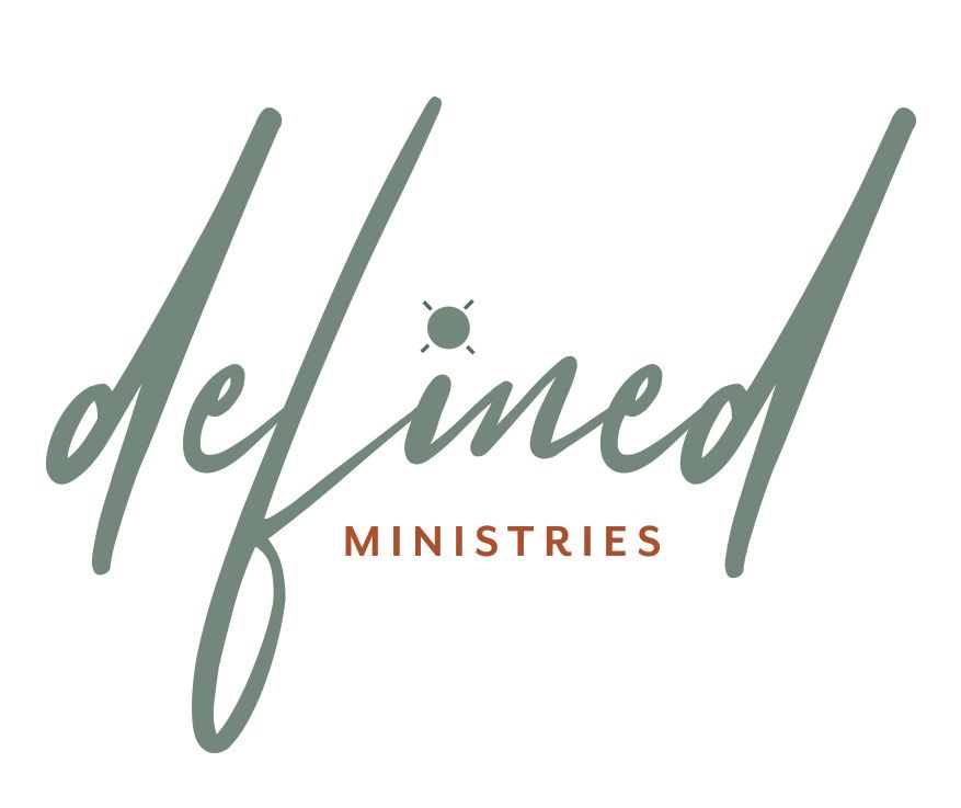 It is a logo for a church called defined ministries.