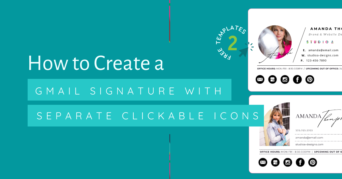 How to create a gmail signature with separate clickable icons