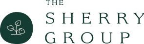 The logo for the sherry group is a green circle with a plant in it.