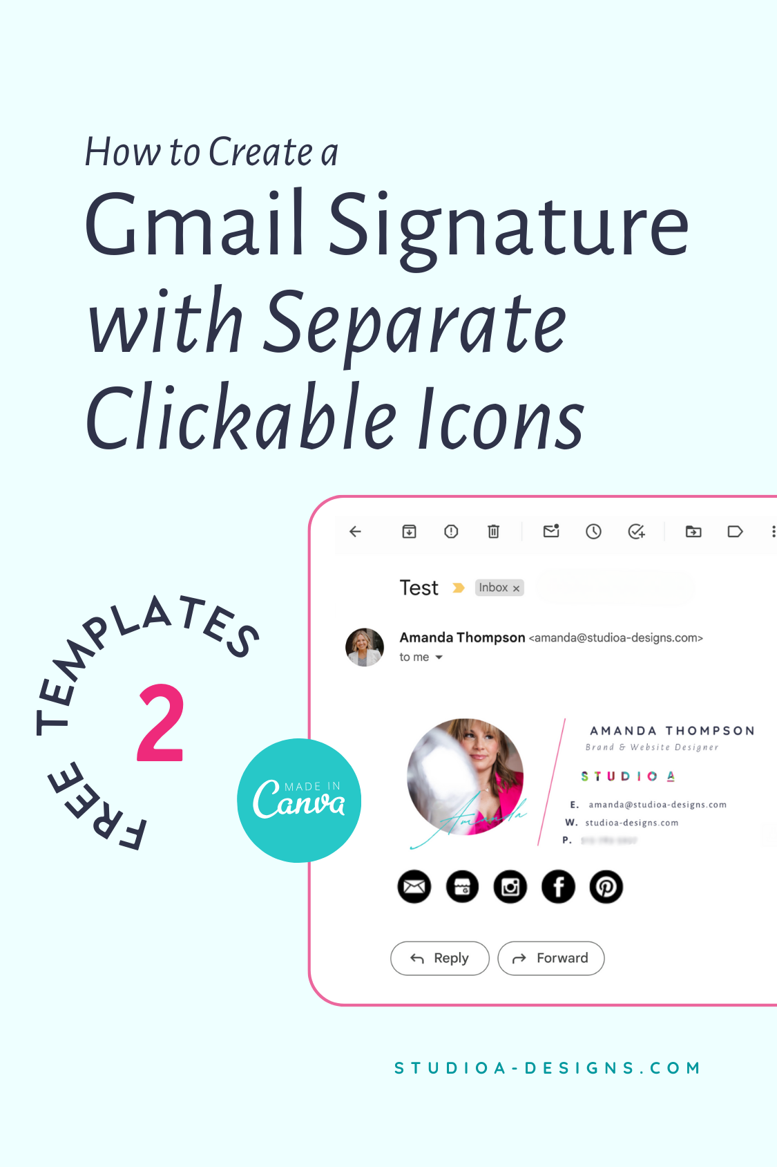 How to create a gmail signature with separate clickable icons