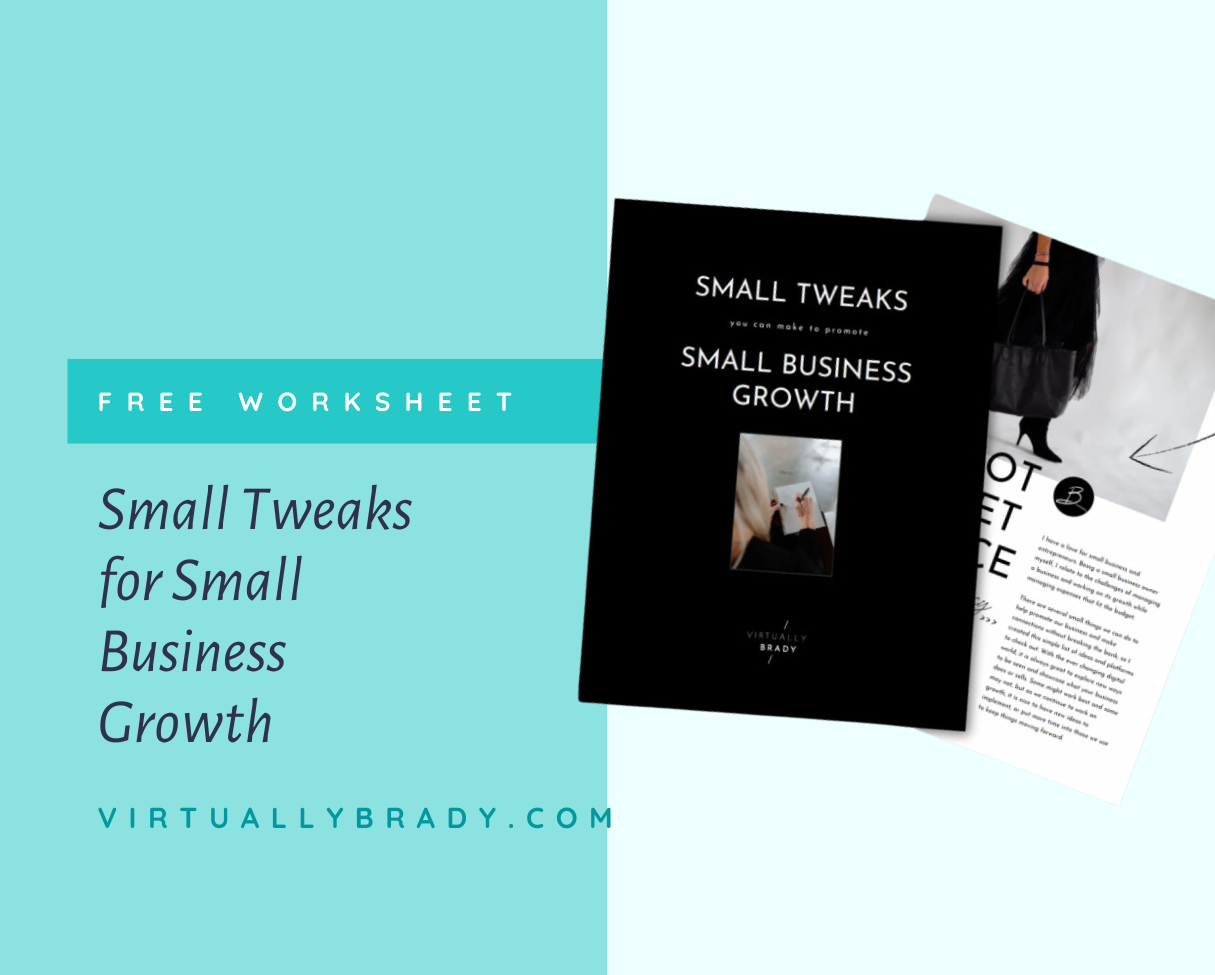 A free worksheet about small tweaks for small business growth