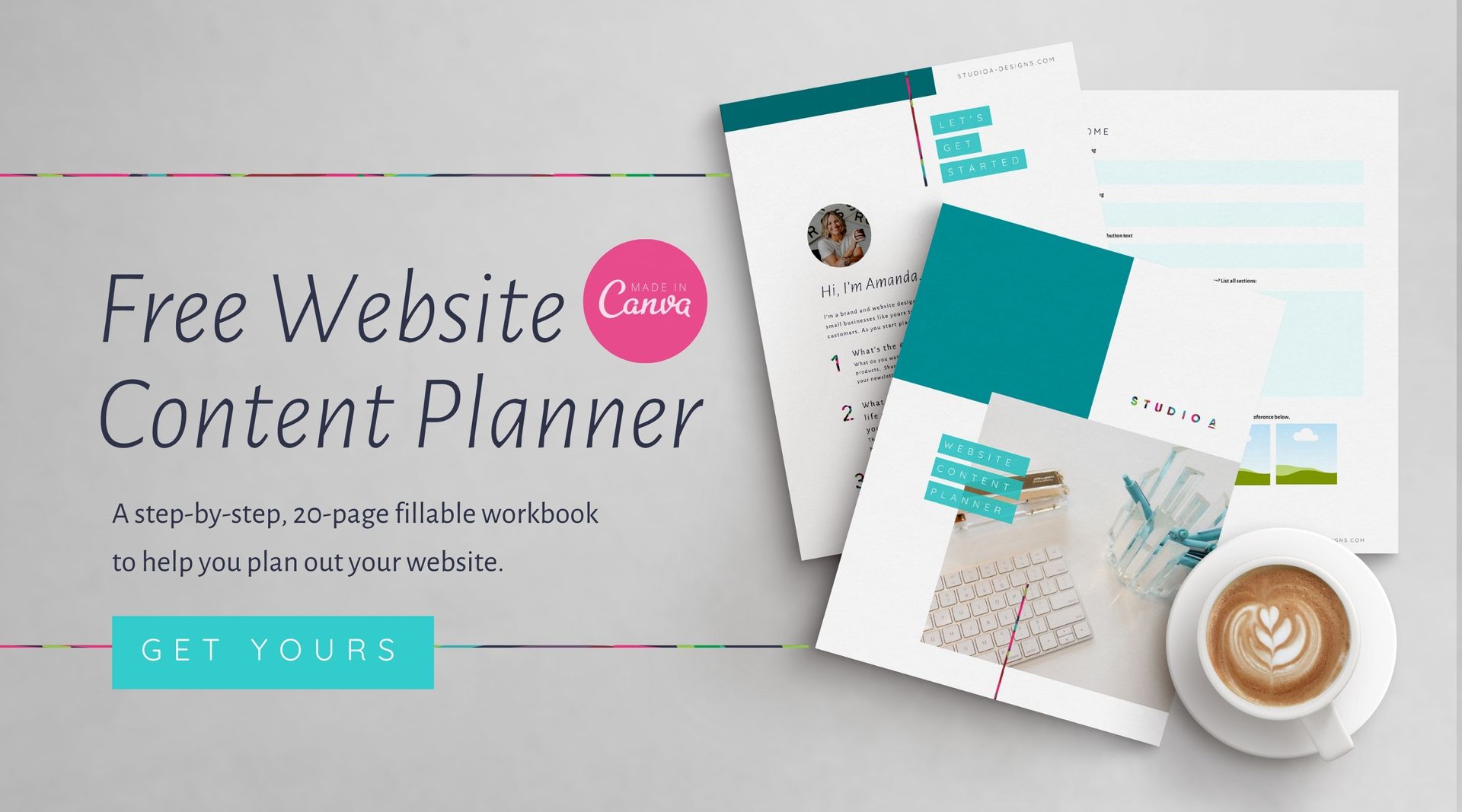 Free Website Content Planner in Canva