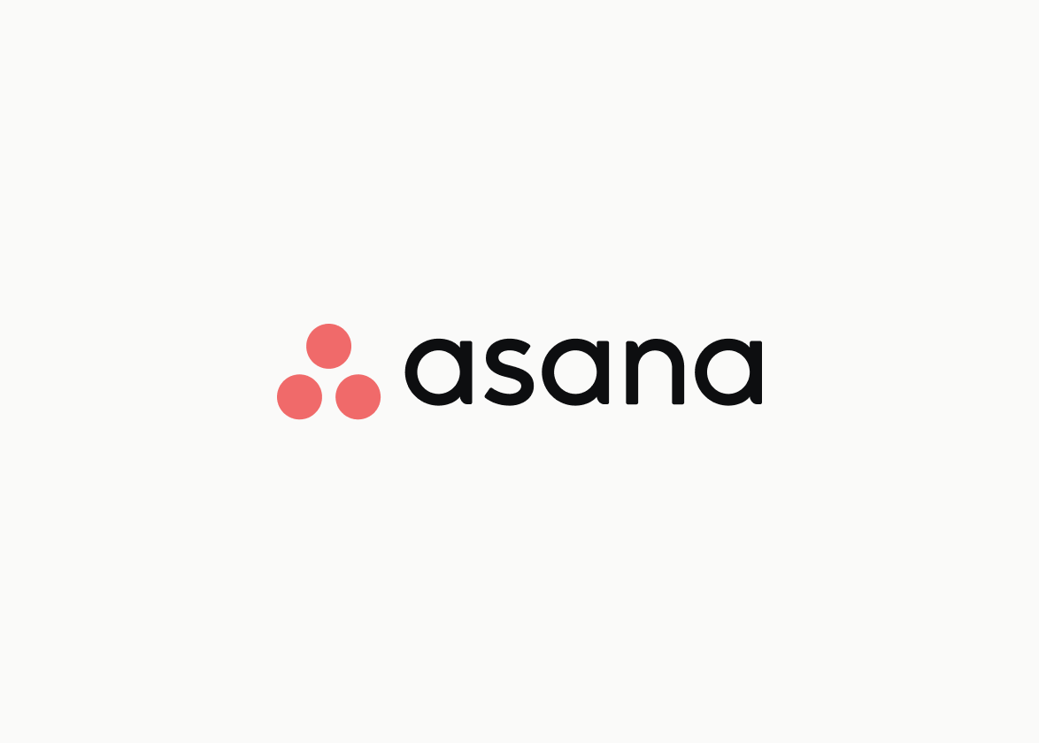 The asana logo is red and black on a white background.