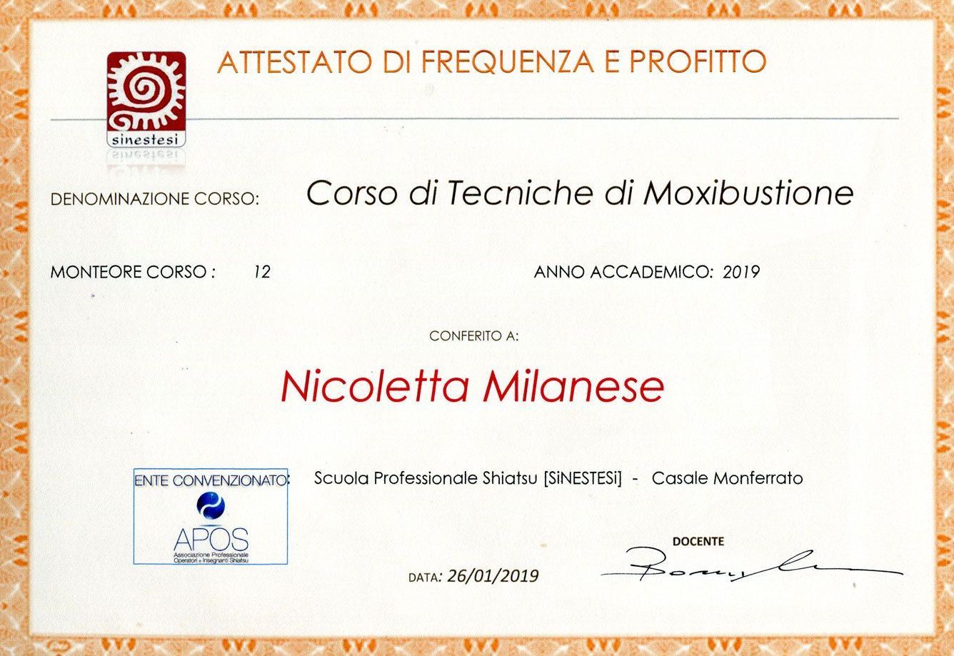 attestato Nicoletta Milanese