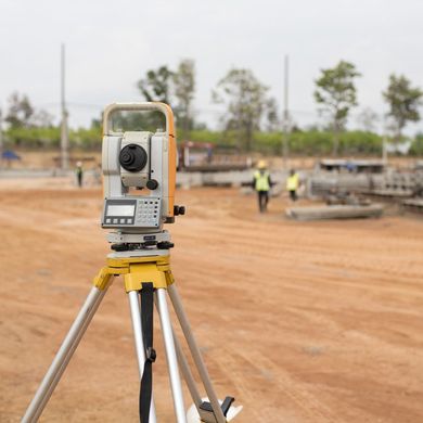 Yellow Theodolite on Construction Site — Snyder, Ok — North Fork Surveying & Drafting