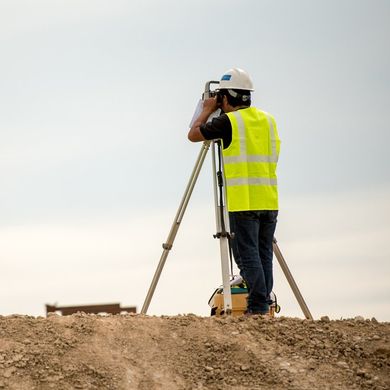 Man using Theodolite — Snyder, Ok — North Fork Surveying & Drafting