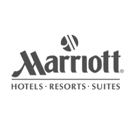 A black and white logo for marriott hotels resorts and suites.