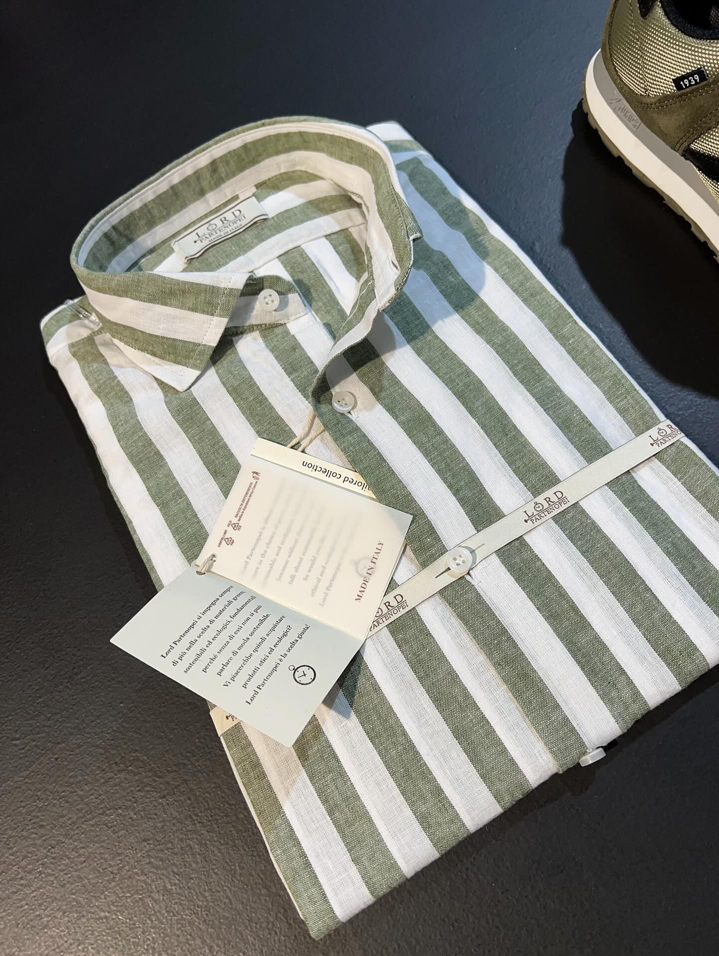 camicia a righe verdi