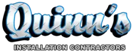 The logo for quinn 's installation contractors is shown on a white background.