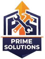 Logo for Prime Solution: An orange house icon with "PRIME SOLUTION" and "EXCELLENCE IN EVERY DETAIL" in blue.