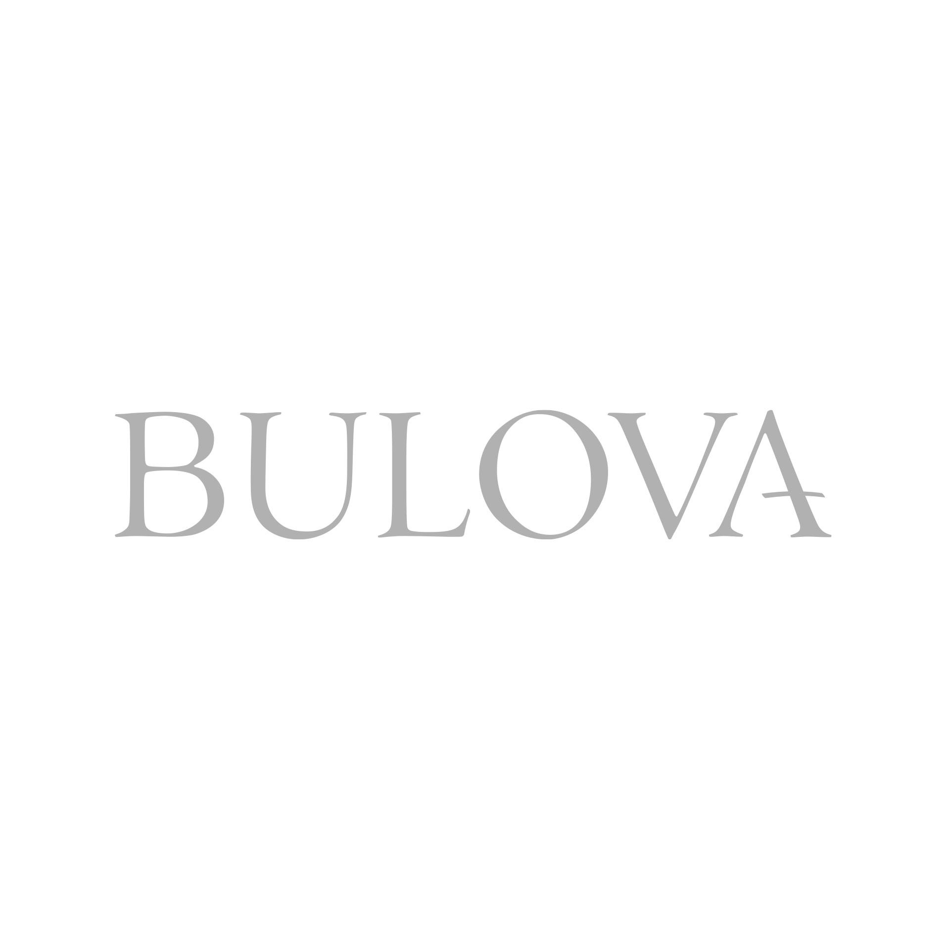 Gray Bulova logo on white