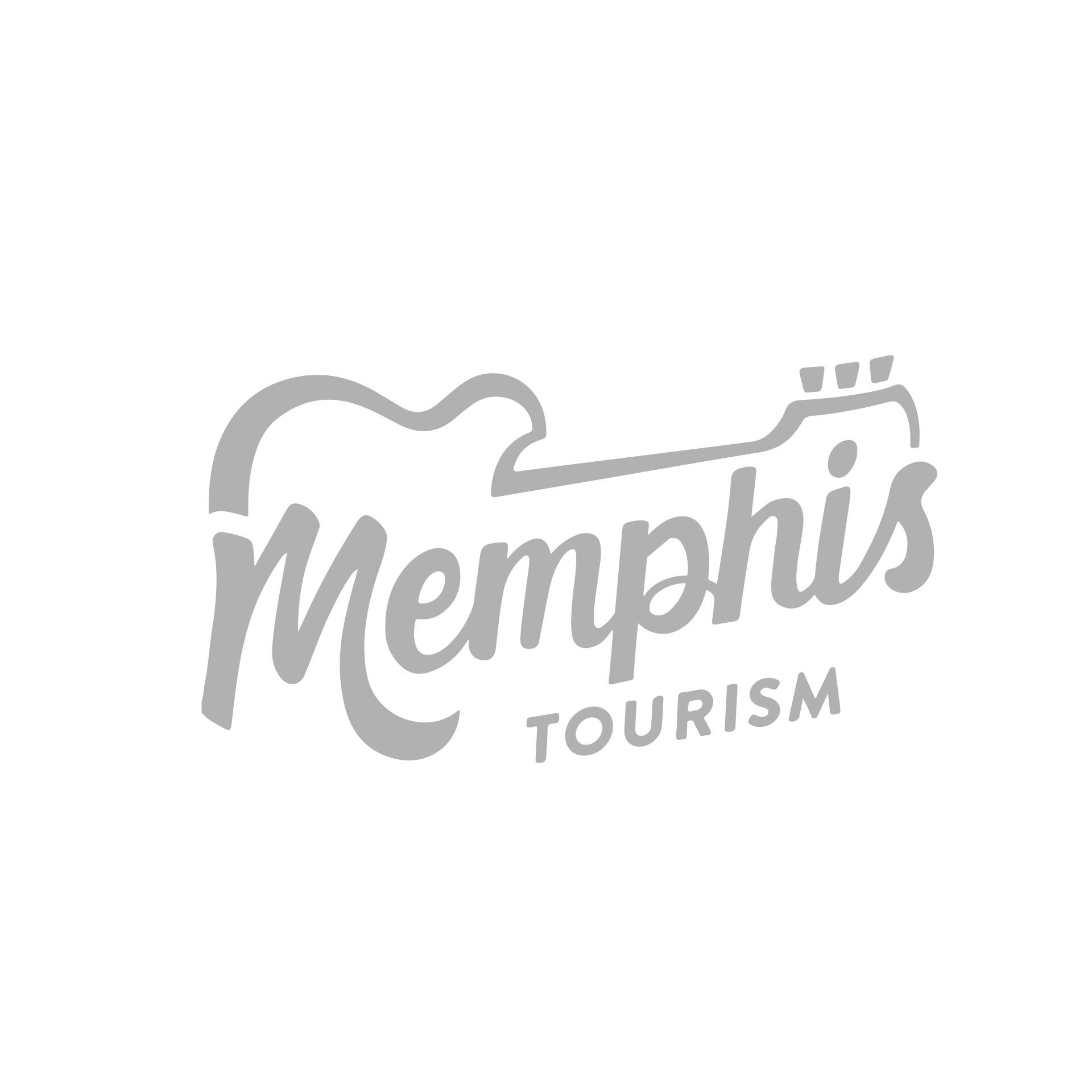 Gray Memphis Tourism Logo on white