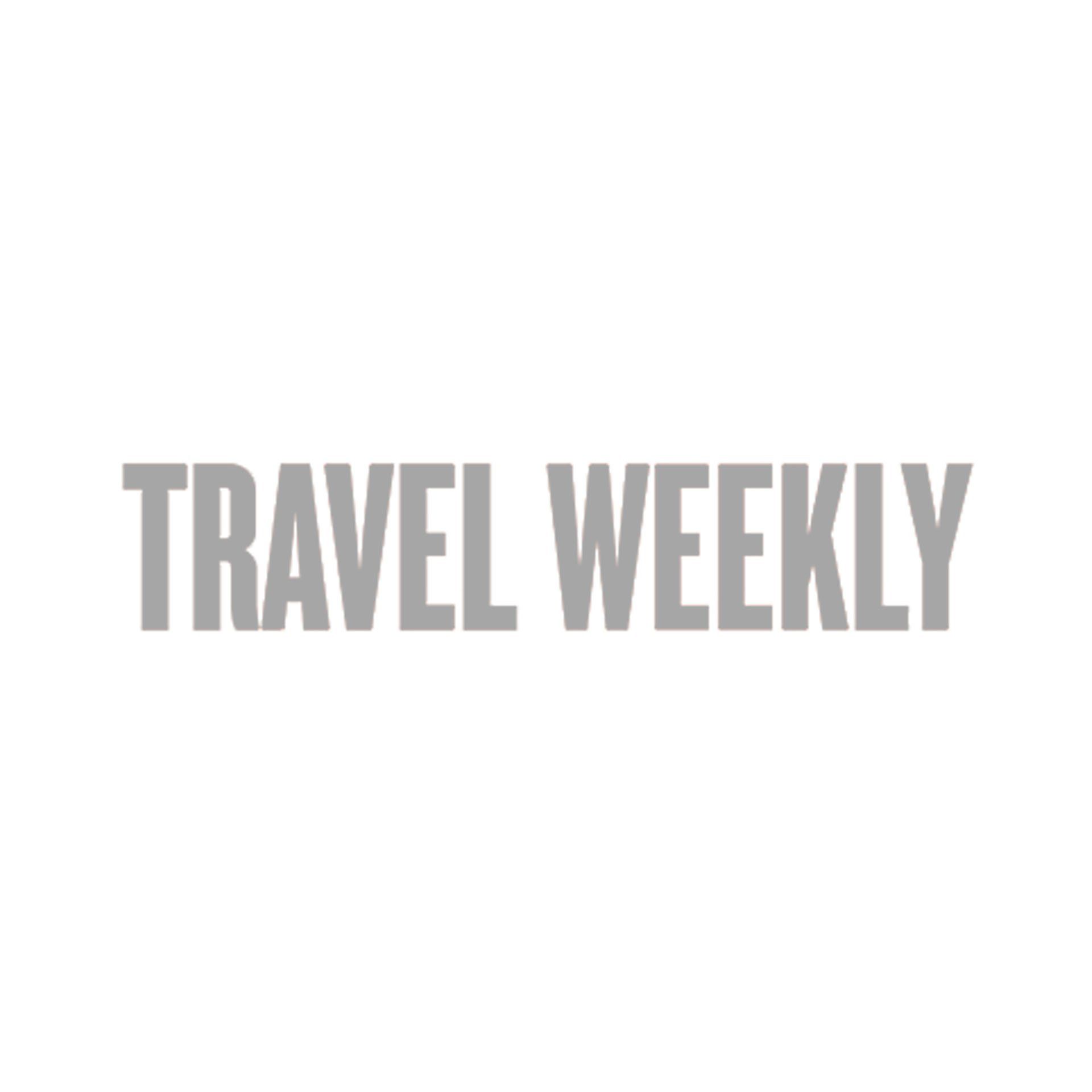 Gray Travel Weekly logo on white