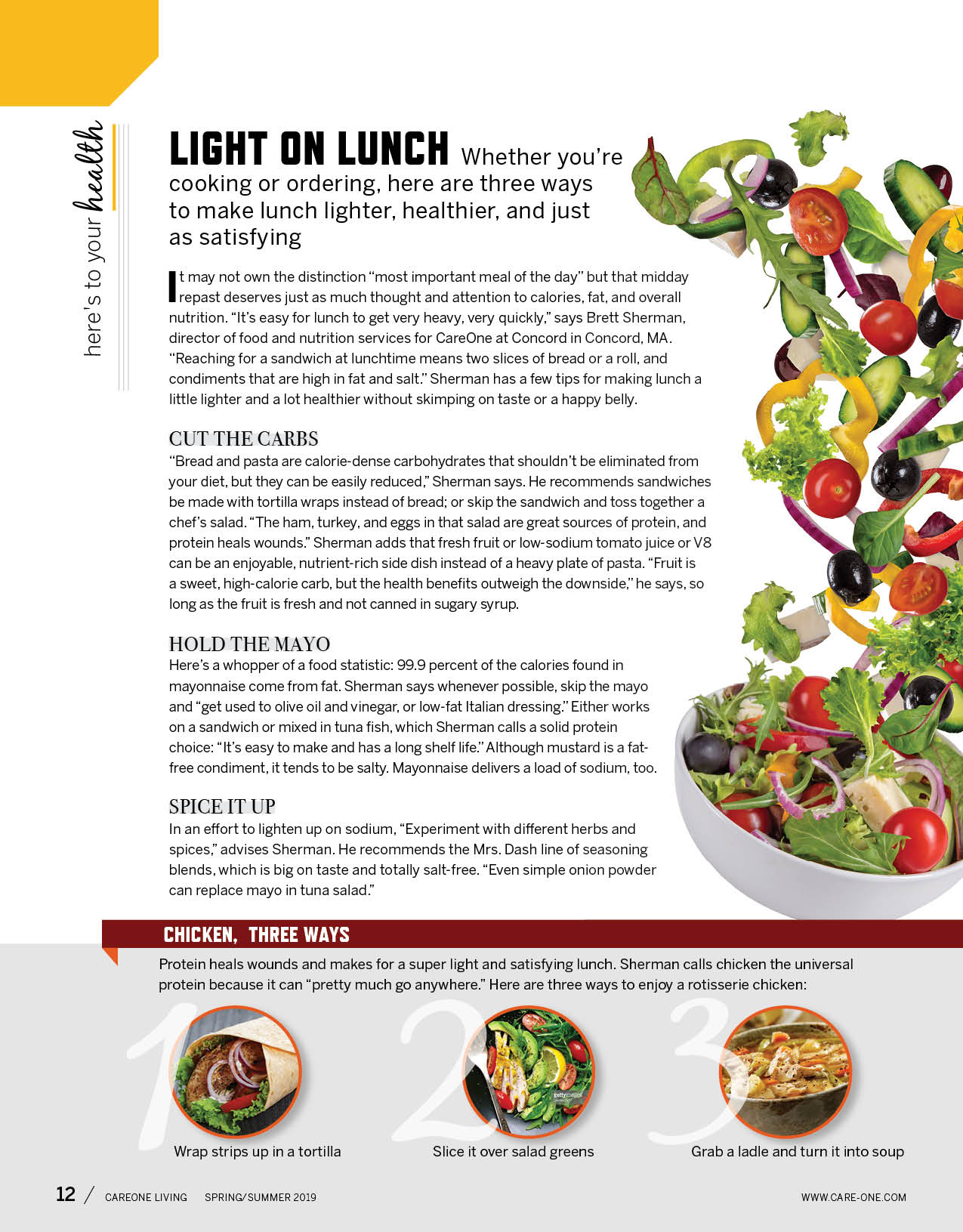 CareOne Living Magazine spread