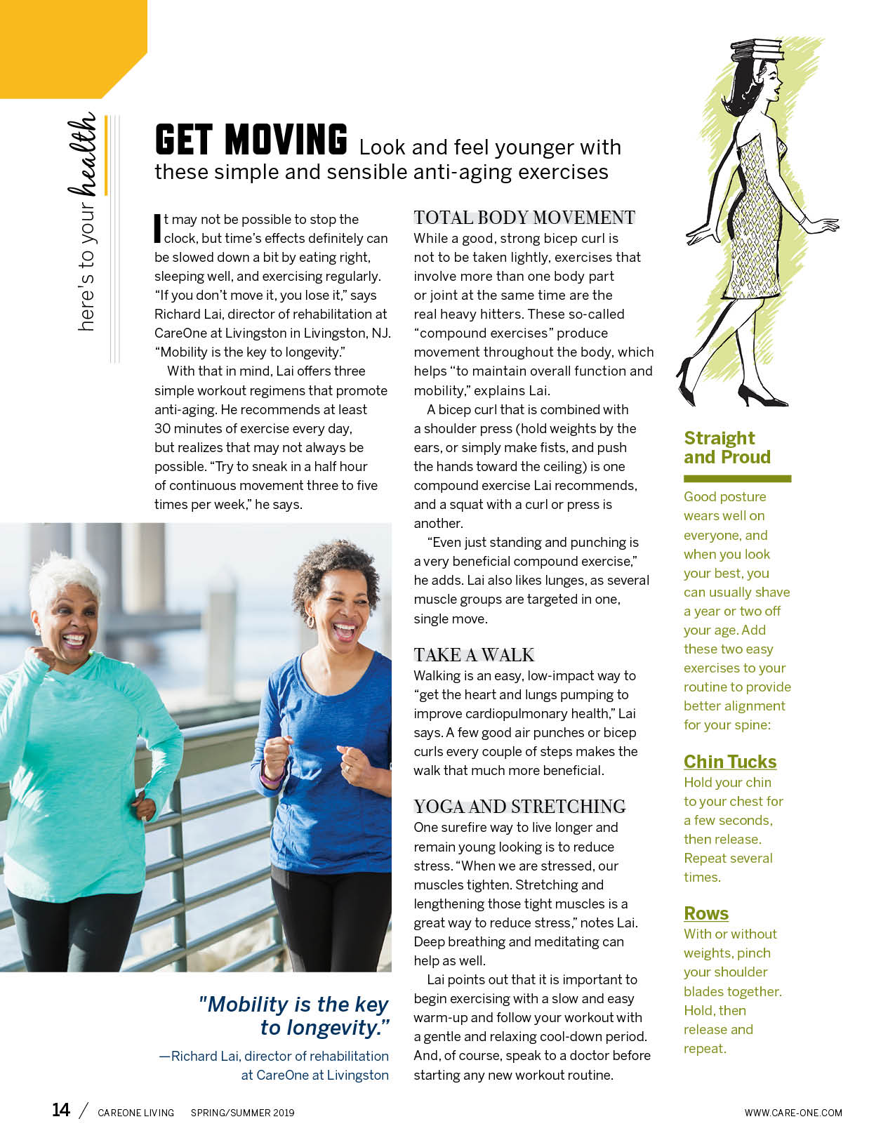 CareOne Living Magazine spread