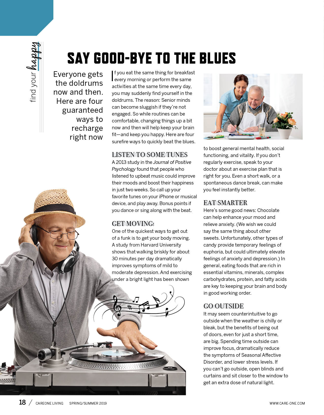 CareOne Living Magazine spread