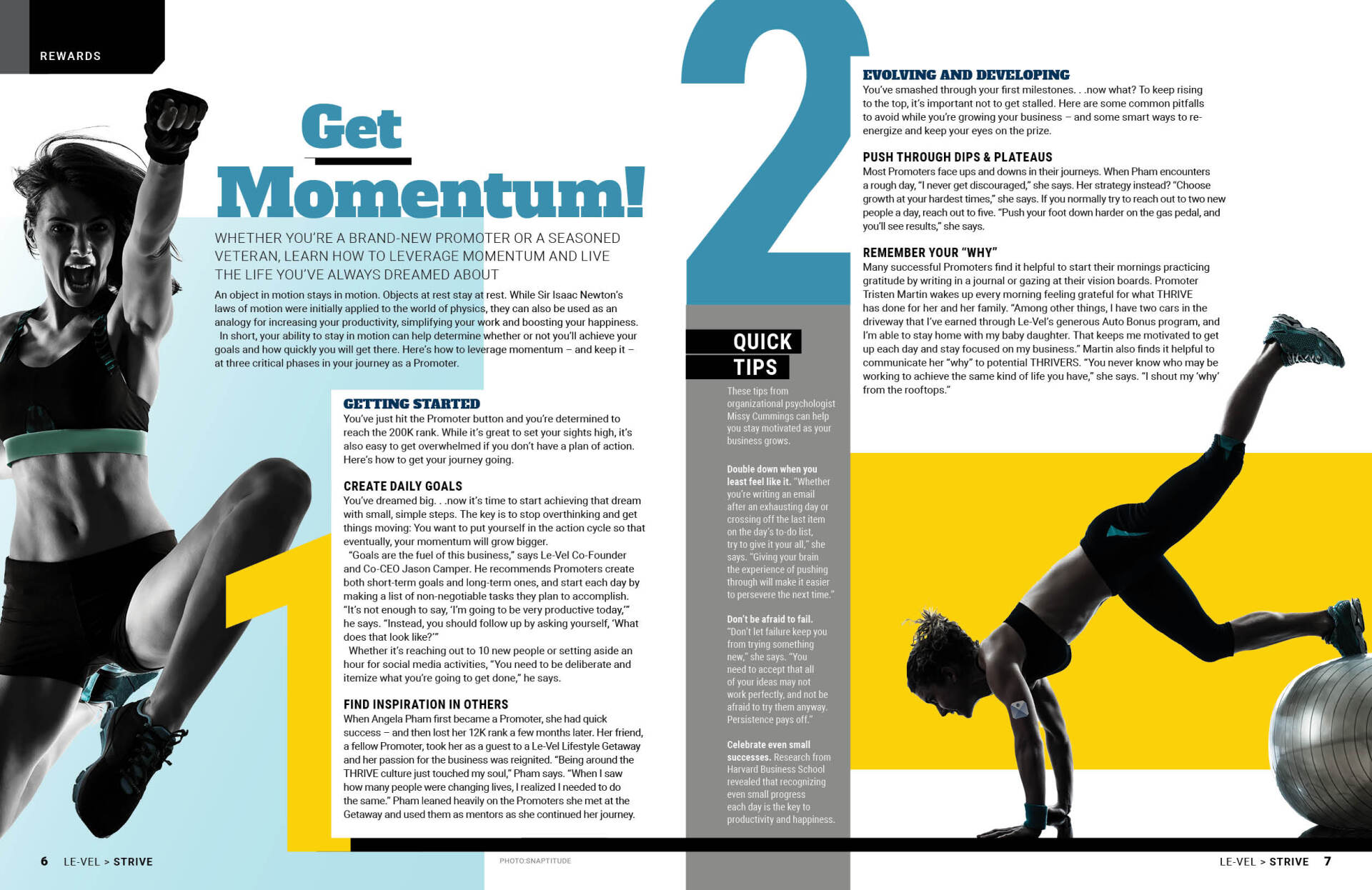 STRIVE Magazine spread