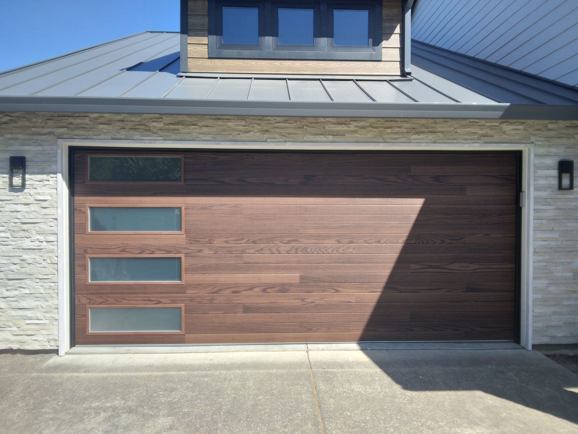 The outside view of a garage door installation in Fairfield, CA by Garage Door Excellence