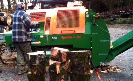 logging machine in action at Wenford Forestry