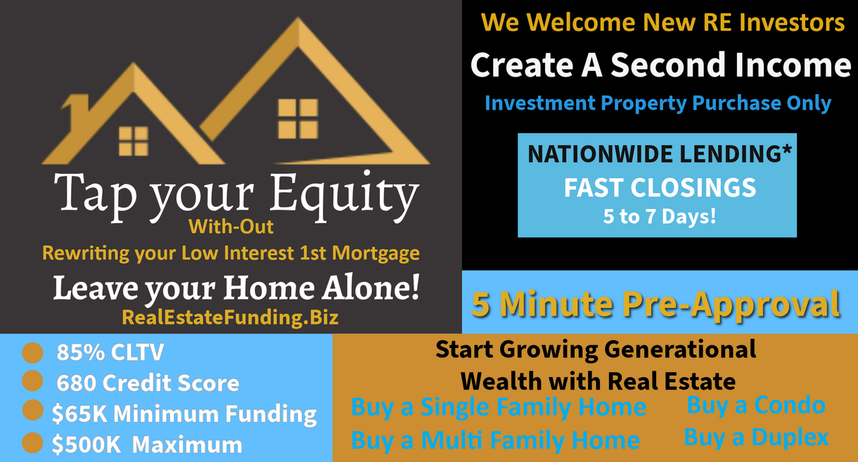 A logo for financing a second mortgage by tapping your equity without rewriting your low interest existing loan.