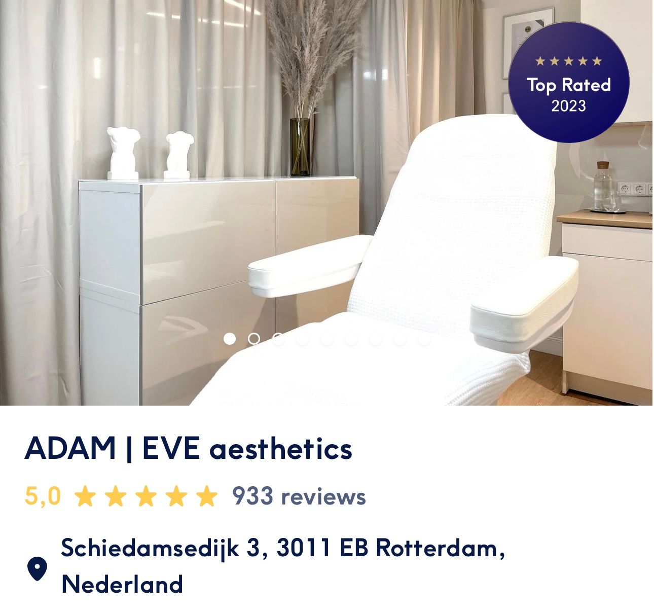 Een advertentie voor Adam Eve Esthetiek in Rotterdam
