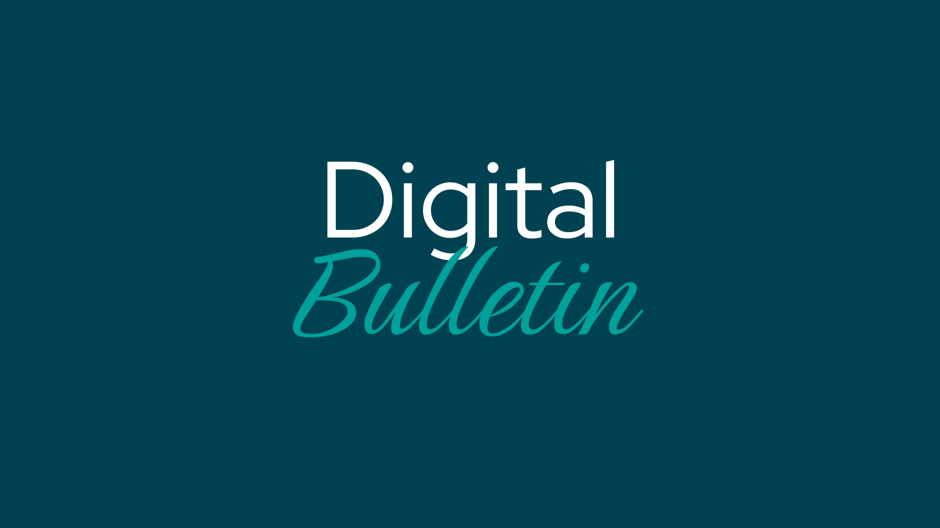 The digital bulletin logo is on a blue background.