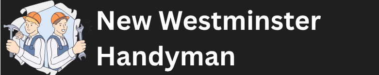 Logo for New Westminster Handyman featuring two cartoon handymen with tools.