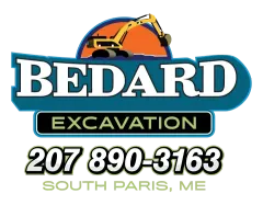 A logo for bedard excavation in south paris , me