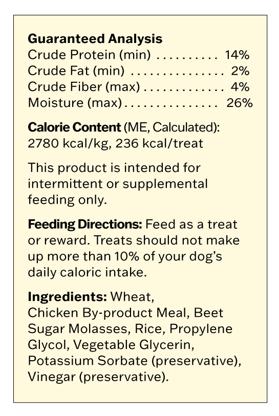 Chicken Fetch Stick Nutrition Information