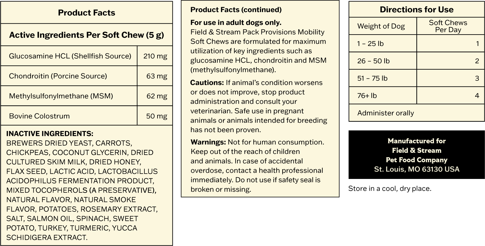 Recovery Supplement Nutrition Information