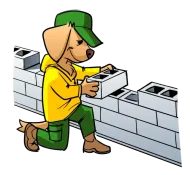 Augusta Lawn Care Mascot Building retaining wall