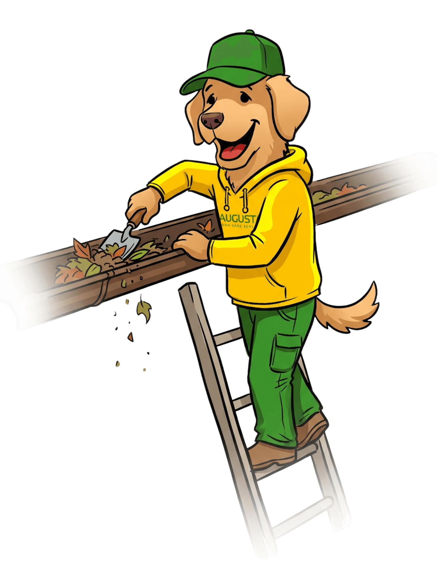 Augusta Lawn Care Mascot installing landscape lighting