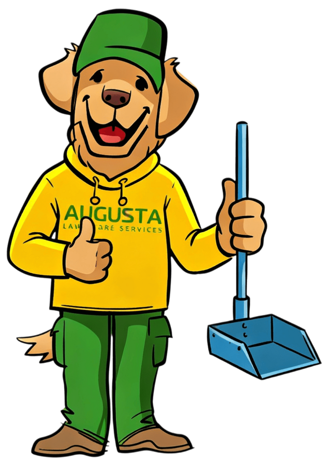 Augusta Lawn Care Mascot dog waste pick up icon