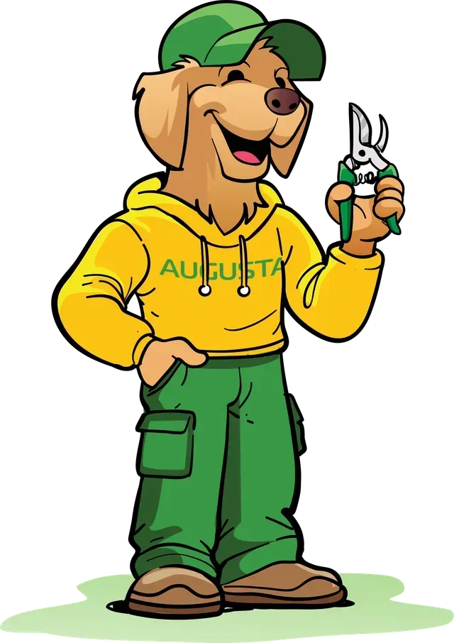 Augusta Lawn Care Mascot with shears
