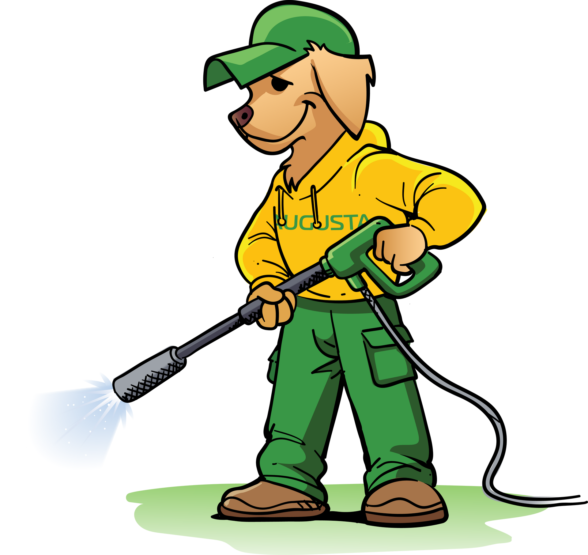Augusta Lawn Care Mascot pressure washing