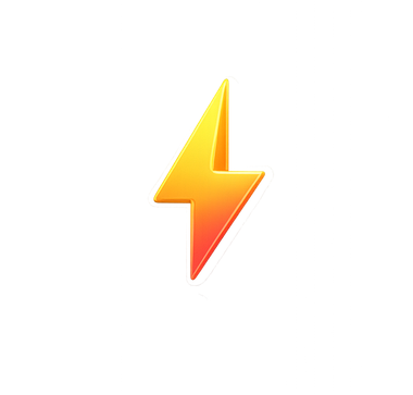 Yellow-orange lightning bolt icon on a white background