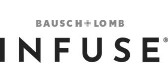 A black and white logo for bausch + lomb infuse