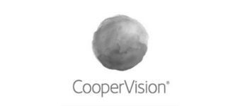 A black and white logo for a company called coopervision