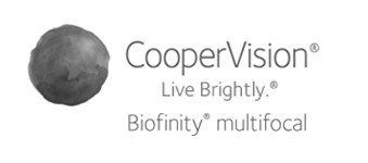 A black and white logo for a company called cooper vision.