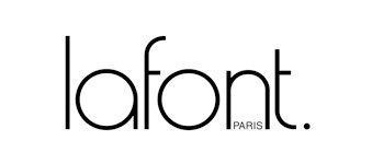 A black and white logo for lafont paris on a white background.